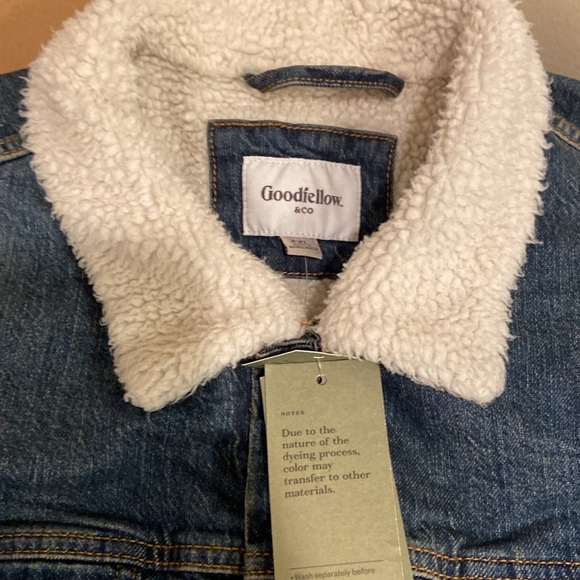 Men's Faux Shearling Lined Denim Trucker
Jacket - Goodfellow & Co™ Blue - Picture 7 of 9